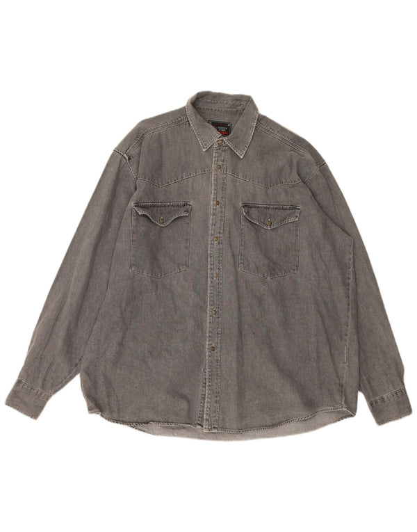 Koszula męska Vintage XL, szara, bawełniana