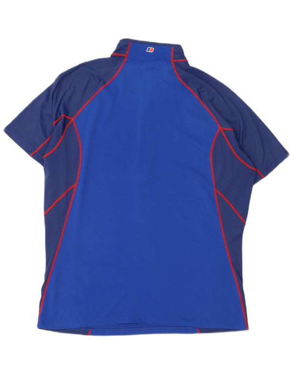 Męski T-shirt z zamkiem błyskawicznym Berghaus, XL, niebieski, blok kolorów