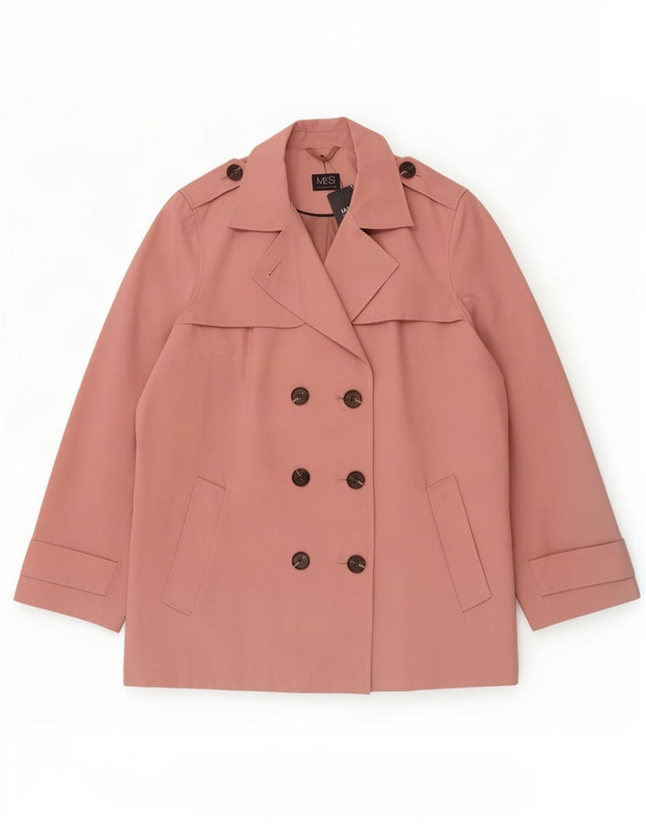 Marks & Spencer Damski trencz UK 18 XL, różowy poliester