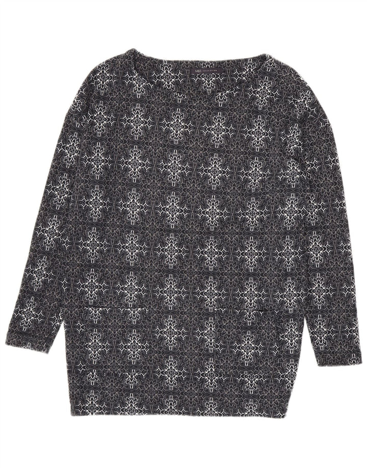 MARKS & SPENCER Womens Tunic Top UK 12 Medium  Navy Blue Paisley