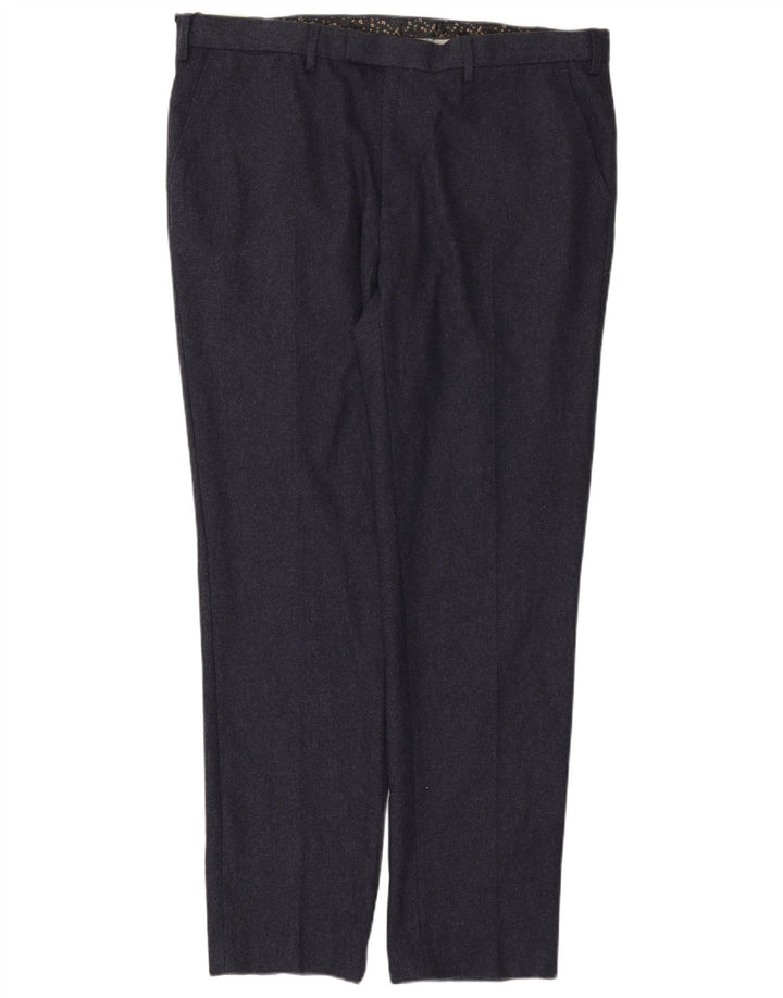Marks & Spencer Męskie spodnie typu slim chino W40 L33 Granatowa wełna
