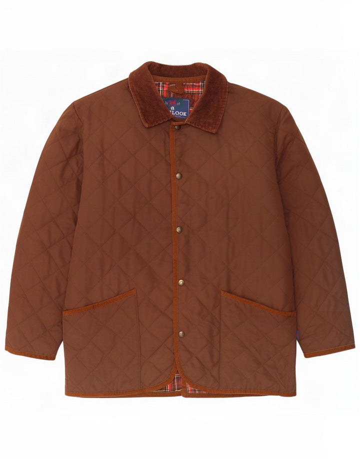 Męska pikowana kurtka vintage UK 40 Large Brown