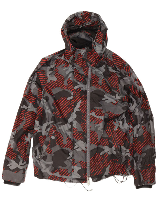 Męska wiatrówka Superdry Graphic Rain Jacket UK 40, duży, szary kamuflaż