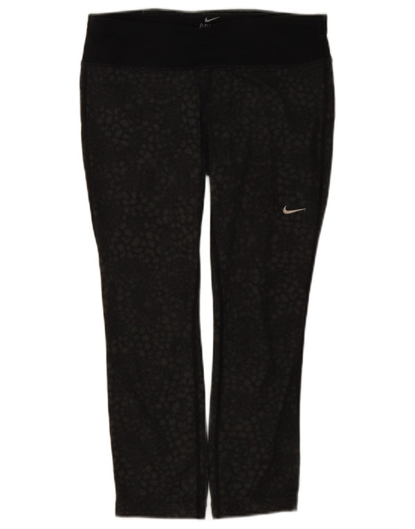 Damskie legginsy Nike Dri Fit UK 10, małe czarne geometryczne