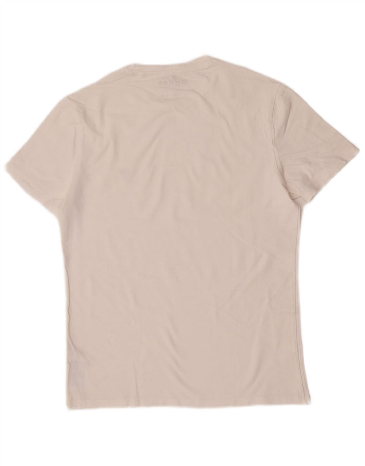 Męski T-shirt Guess Super Slim Fit, średni, biały, bawełniany