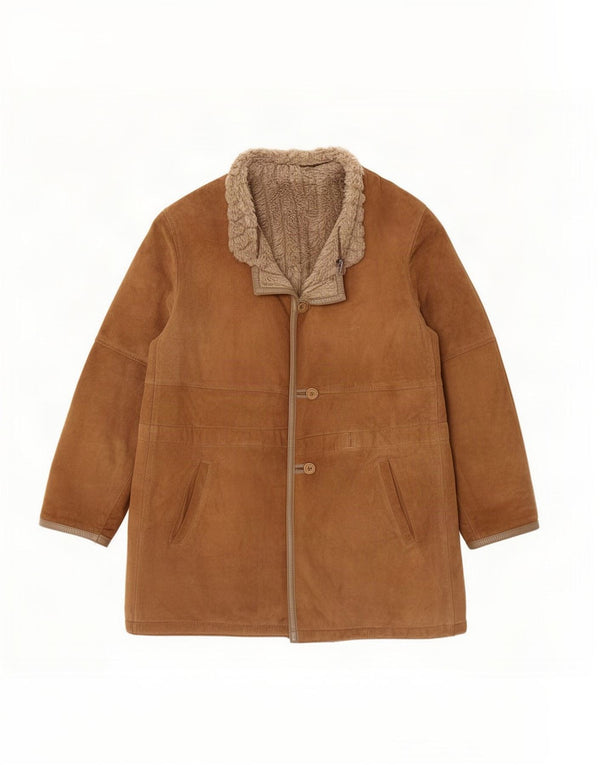 Vintage damska kurtka zamszowa Sherpa IT 48 XL brązowa skóra