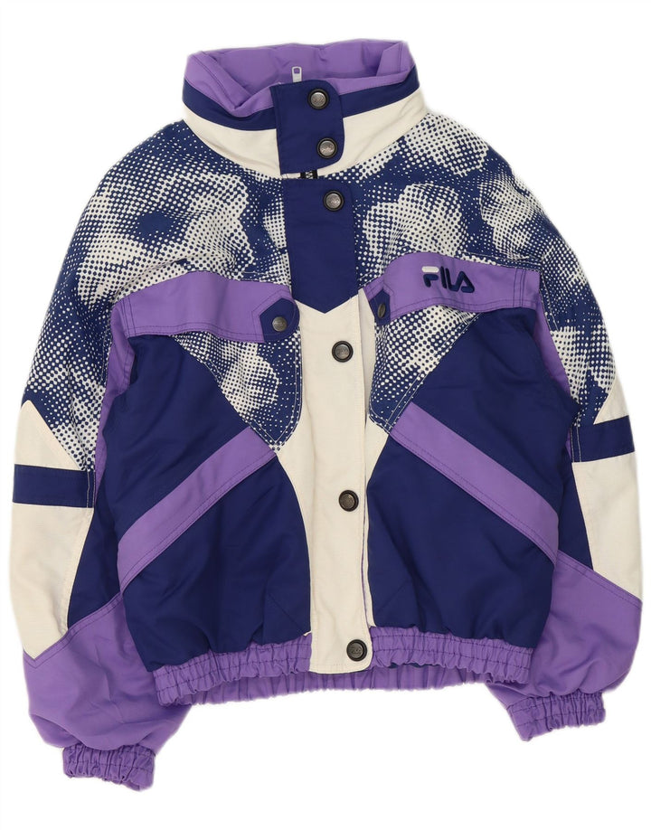 Damska kurtka narciarska Fila Loose Fit IT 42 Średni fioletowy poliester Retro