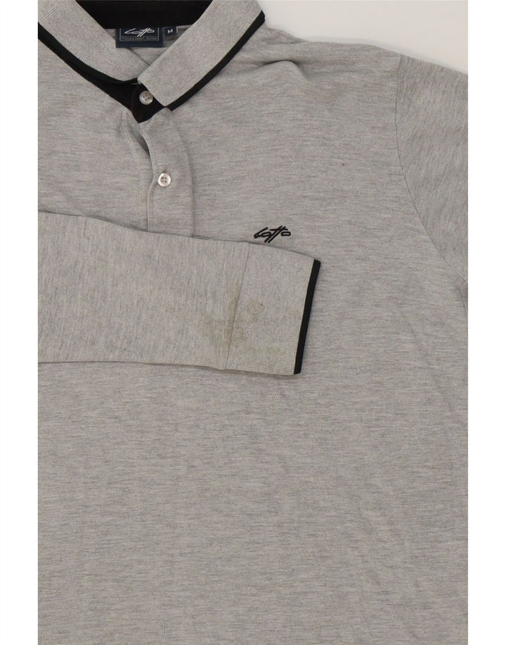 LOTTO Mens Long Sleeve Polo Shirt Medium Grey Cotton Vintage Lotto and Second-Hand Lotto from Messina Hembry 