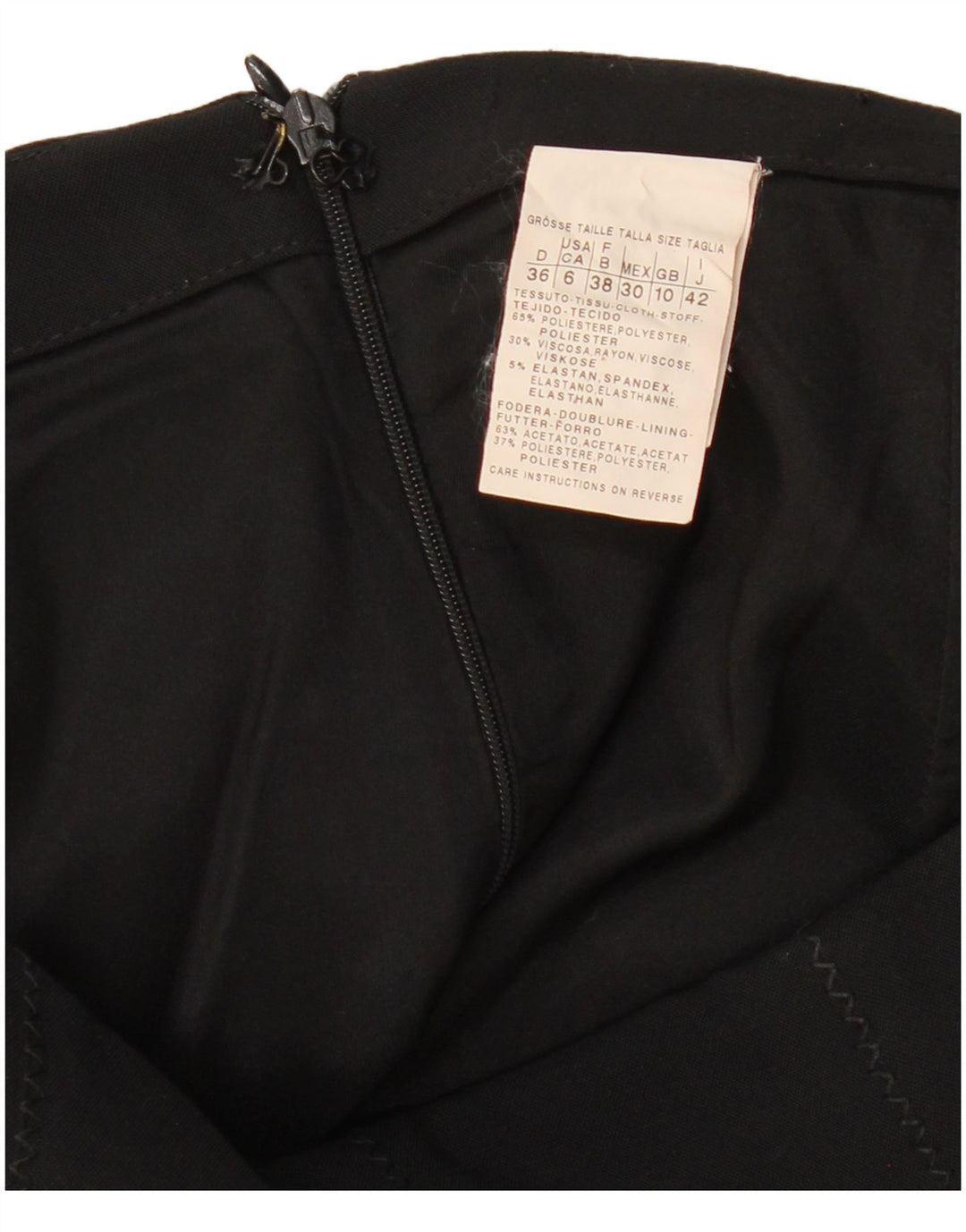 Damska spódnica ołówkowa VINTAGE UK 10 Small W29 Czarny poliester