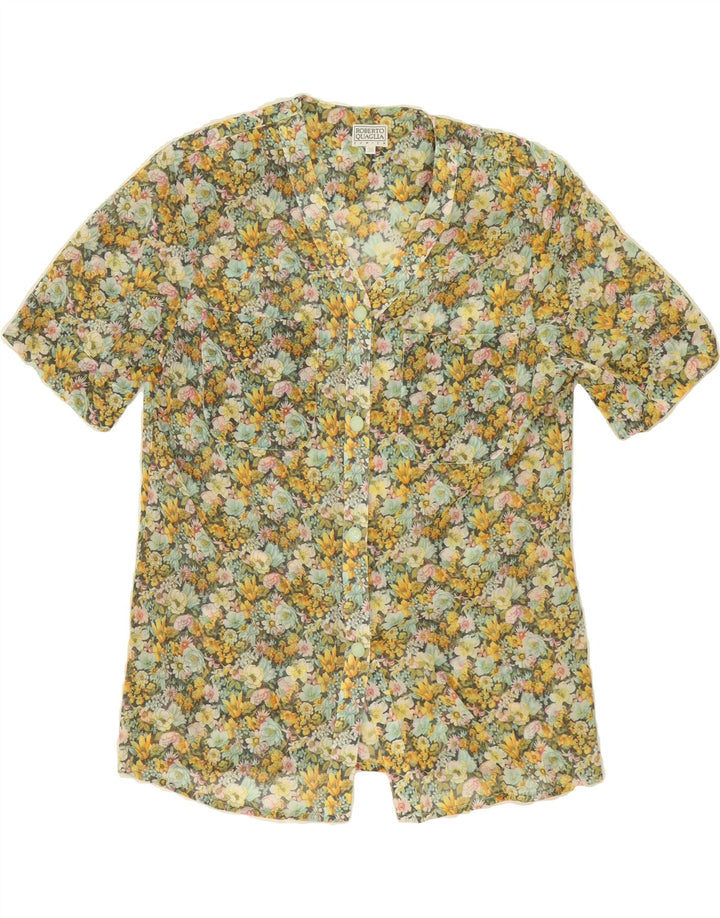 VINTAGE Womens Short Sleeve Shirt Blouse EU 38 Medium Multicoloured Floral Vintage Vintage and Second-Hand Vintage from Messina Hembry 