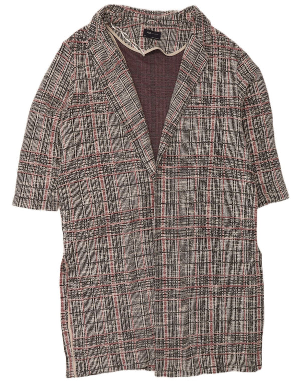Marks & Spencer Damski długi sweter kardigan UK 22 3XL Szara kratka
