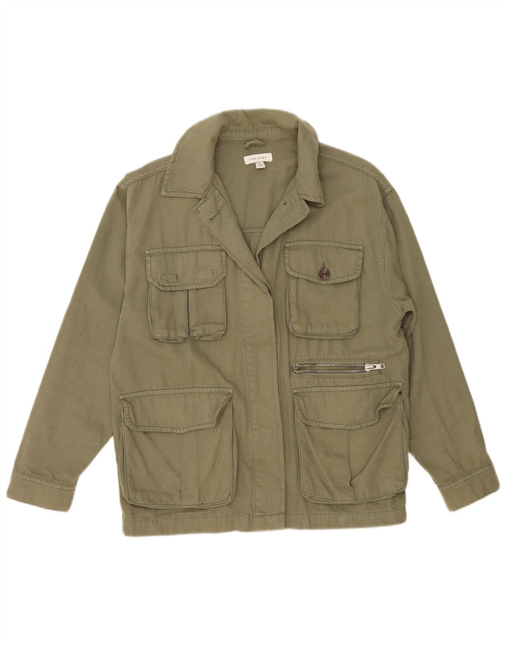Damska kurtka oversize Topshop UK 10, mała, bawełniana khaki