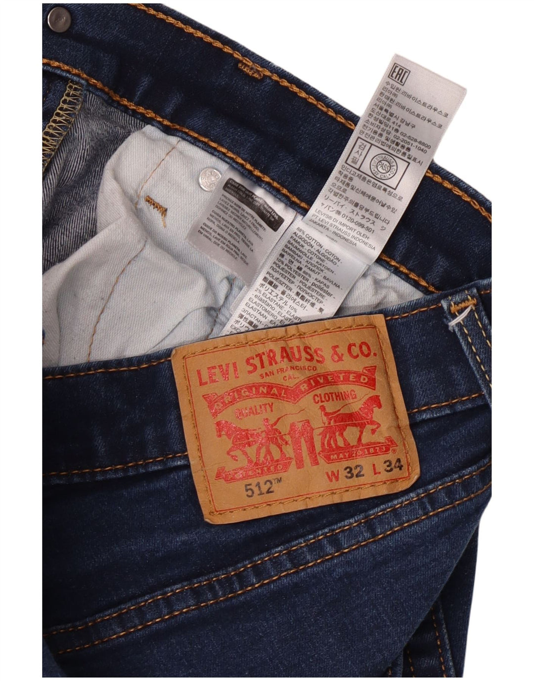 Męskie jeansy Levi's 512 Slim Tapered W32 L31 Niebieska bawełna