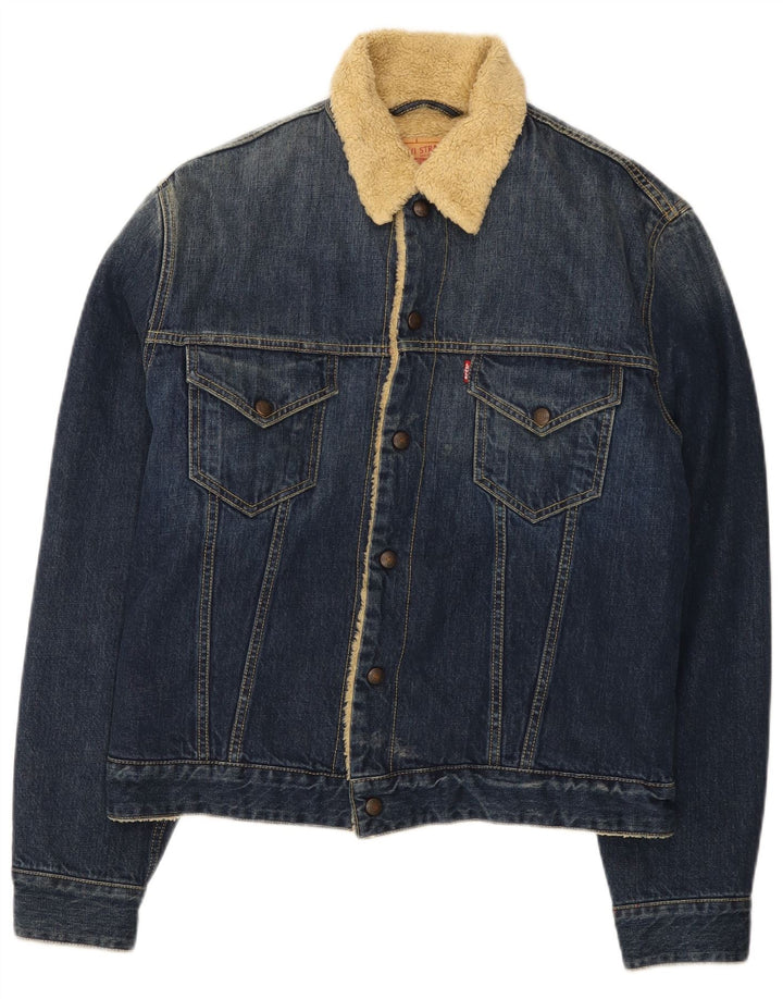 Męska kurtka dżinsowa Levi's Sherpa UK 38, średnia niebieska bawełna