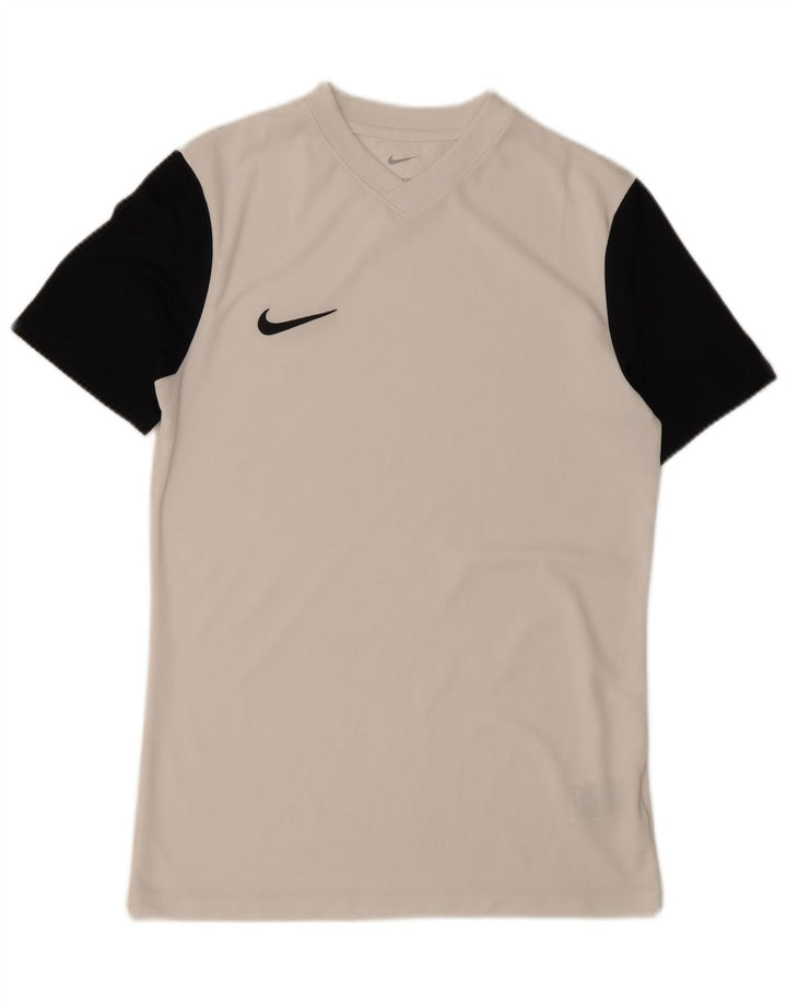 Męska koszulka Nike Dri Fit Slim Top z poliestru w kolorze średniej bieli