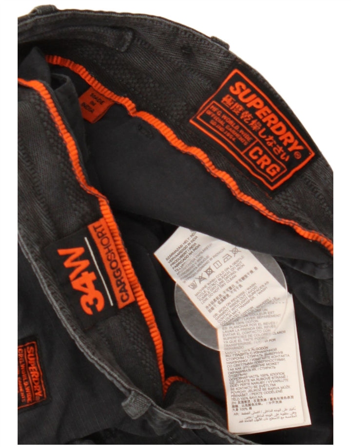 Męskie spodenki cargo Superdry W34, duże, czarne, bawełniane