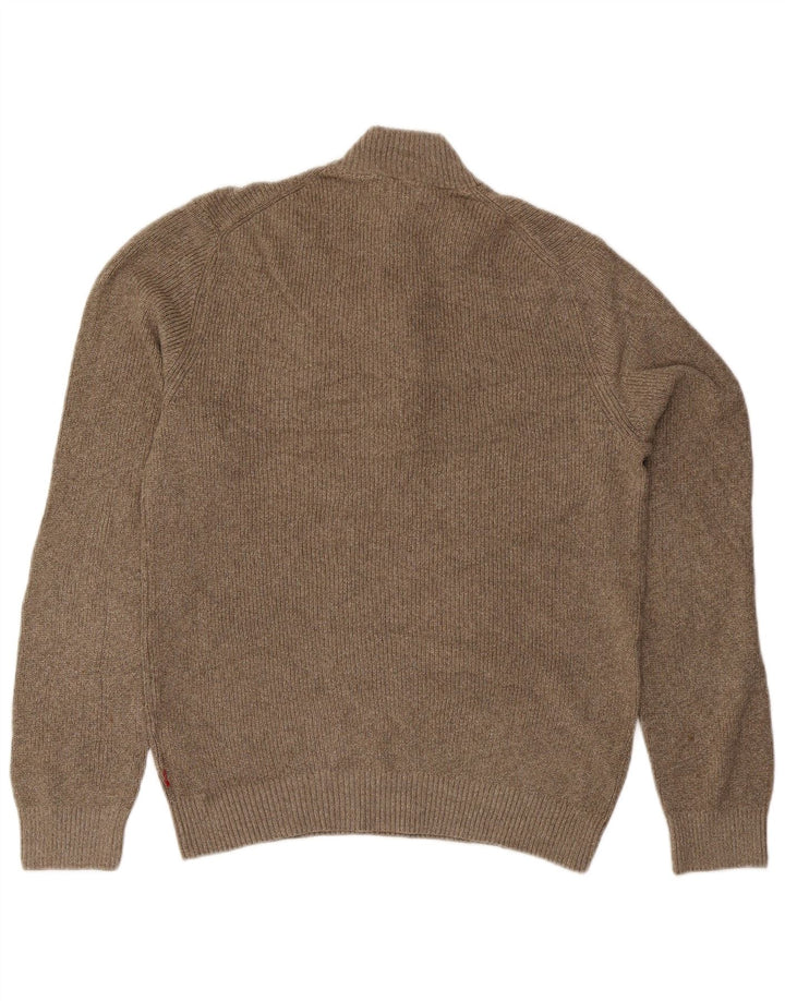 Izod Męski sweter z zamkiem błyskawicznym, duży, zielony, bawełniany