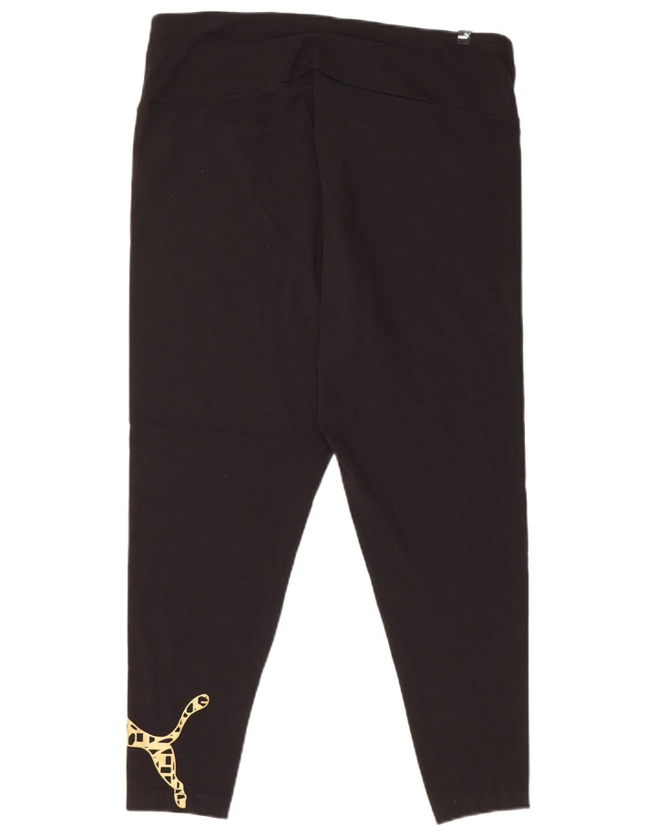 Damskie legginsy z grafiką PUMA UK 18 XL, czarne, bawełniane