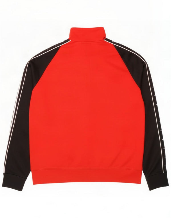 Nike Mens Graphic Tracksuit Top Jacket Large Red Colourblock Polyester