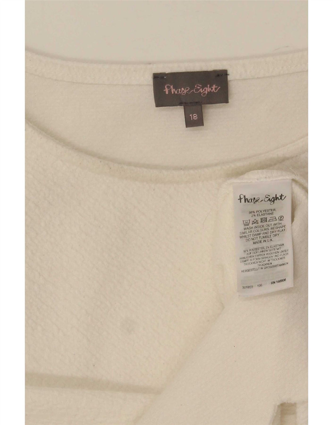 Bluzka damska Phase Eight, UK 18 XL, poliester w kolorze złamanej bieli