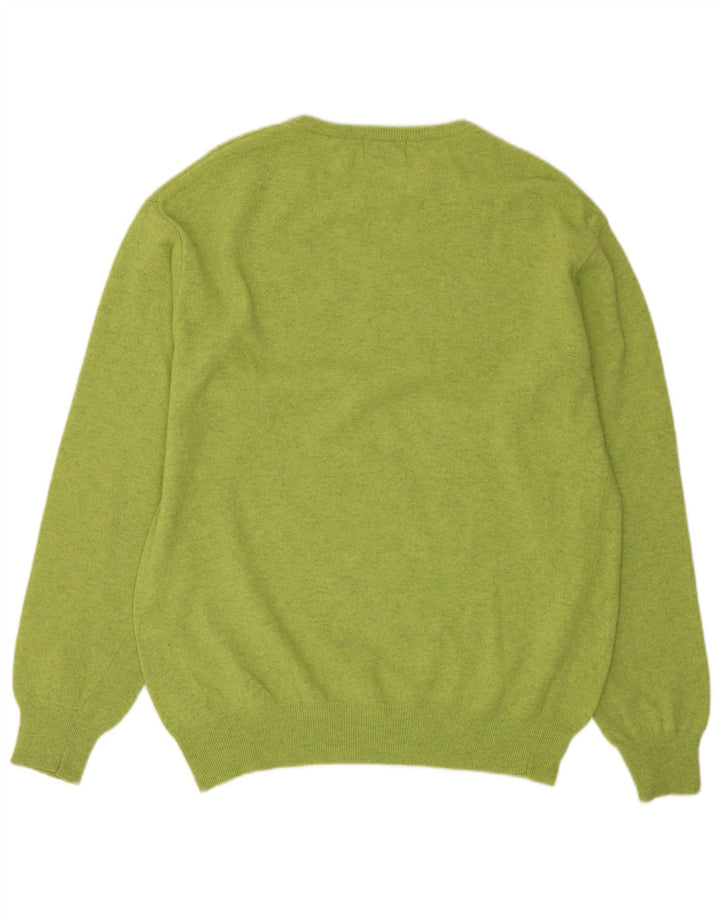 Męski sweter Kappa z okrągłym dekoltem XL, zielona owcza wełna