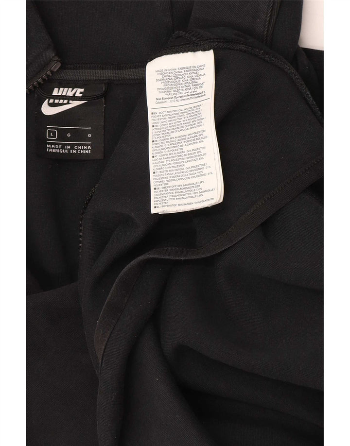 Męski sweter z kapturem i zamkiem błyskawicznym Nike, duży, czarny, bawełniany
