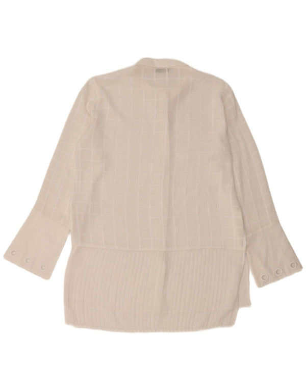 DESIGUAL Damska długa bluzka koszulowa UK 16, duża biała