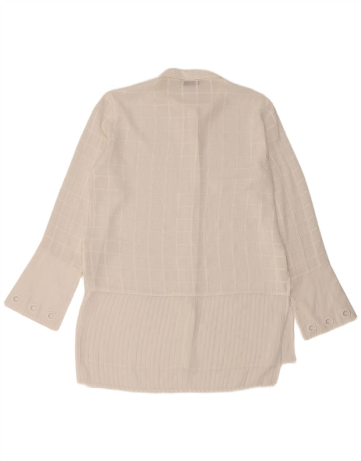 DESIGUAL Damska długa bluzka koszulowa UK 16, duża biała