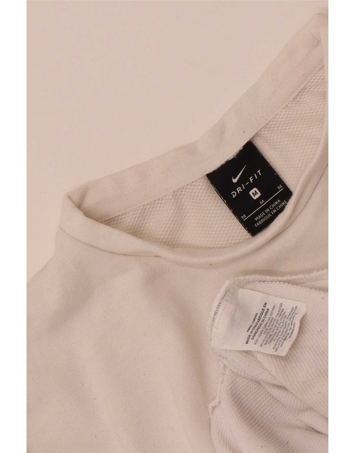 Damska koszulka oversize Nike Dri Fit UK 14, średnia biała bawełna