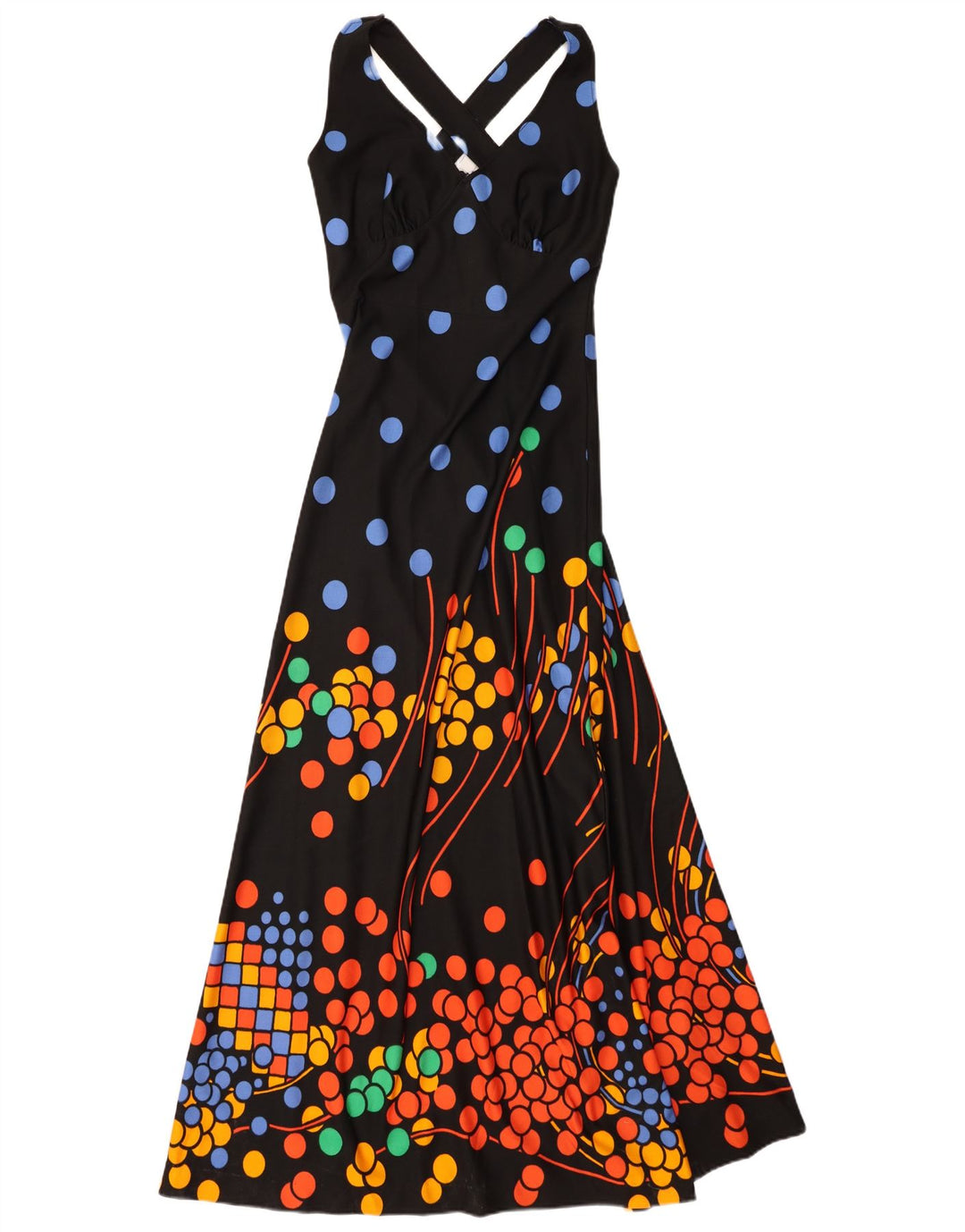 Canda Damska sukienka maxi z halterem EU 38, średni czarny poliester w cętki