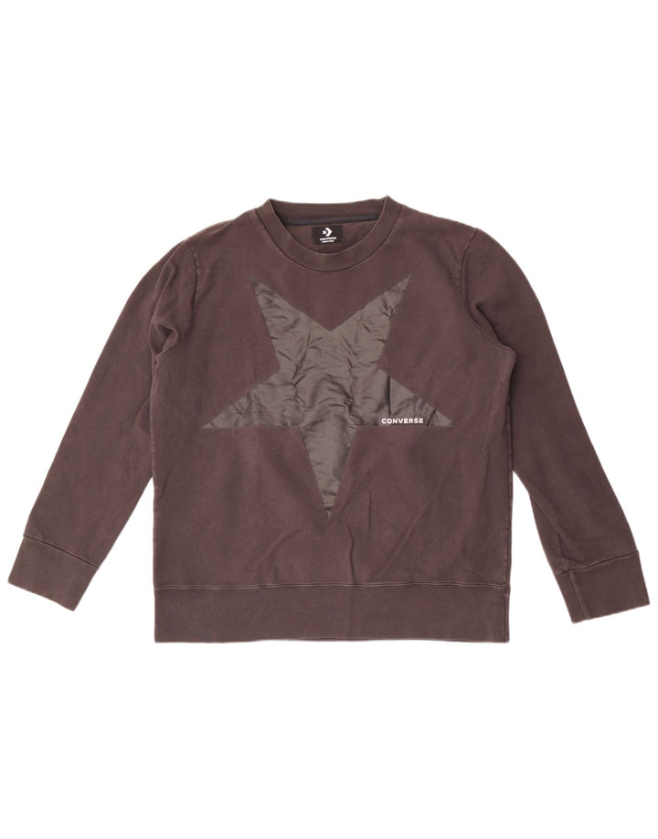 Damska bluza Converse Graphic Jumper UK 16, duża, szara bawełna