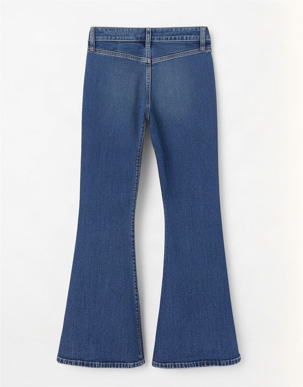 Damskie jeansy Hollister Super Low Flared US 00 2XS W23 L31 Niebieskie bawełniane