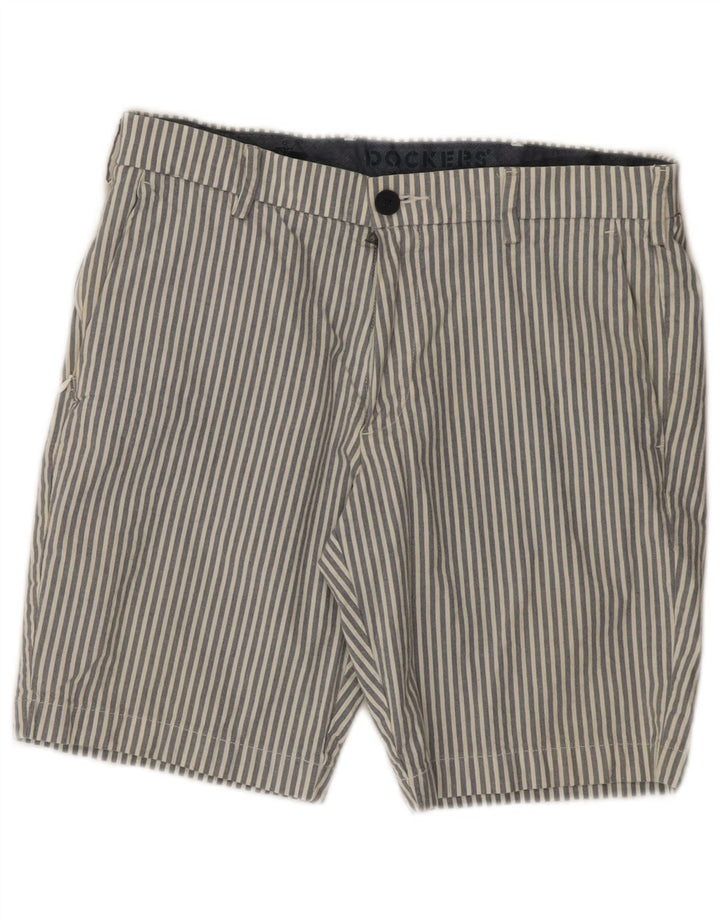 Męskie spodenki Chino Dockers W32, duże, szare, bawełniane w paski