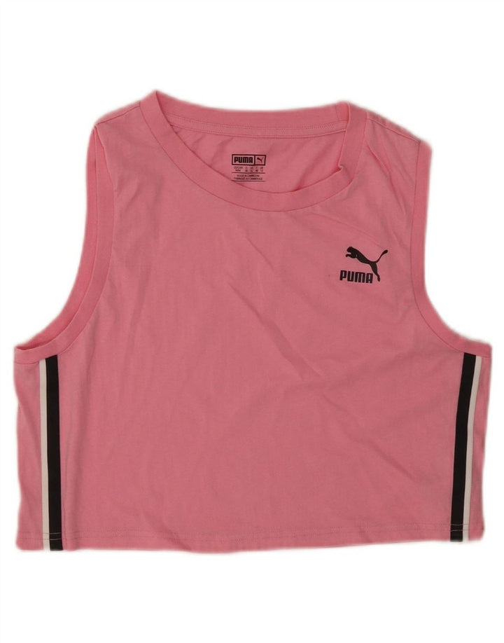 PUMA Womens Crop Vest Top UK 12 Medium  Pink