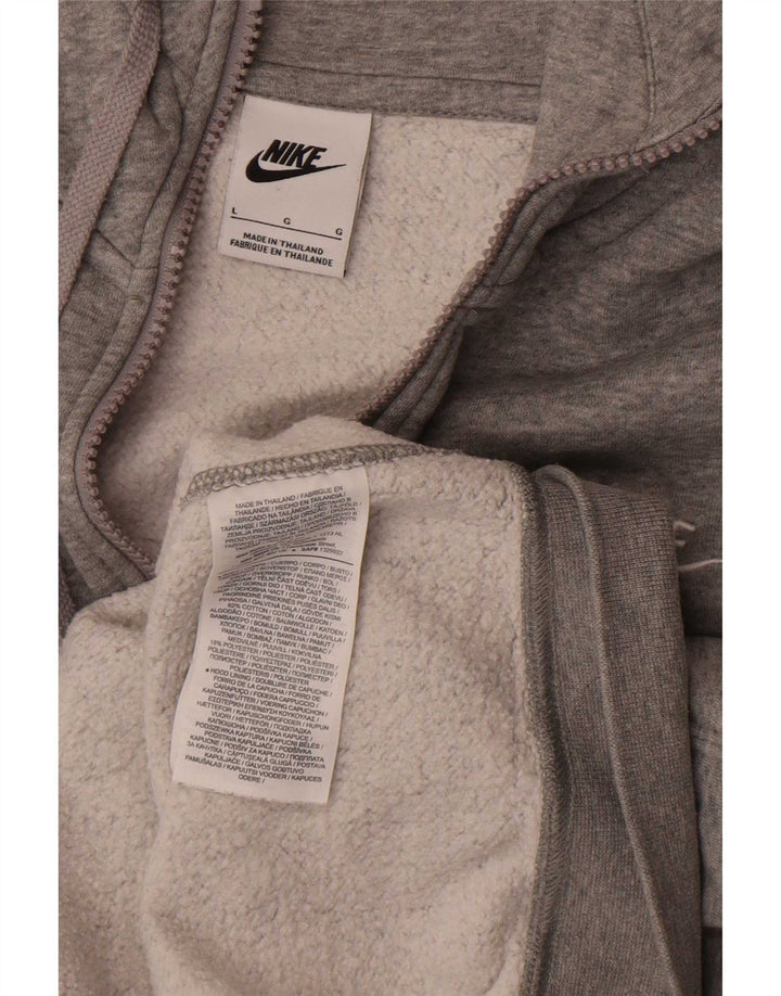 Męski sweter z kapturem i zamkiem błyskawicznym Nike o regularnym kroju, duży, szary, bawełniany