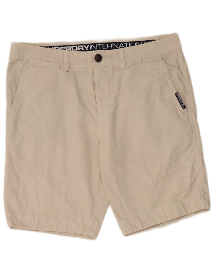 SUPERDRY Mens Chino Shorts Large W34 Off White Cotton