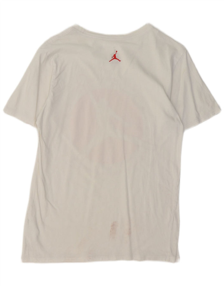 Męski T-shirt z grafiką Jordan, mały, biały, bawełniany
