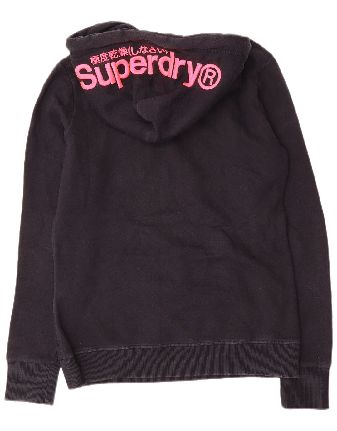 Damski sweter z kapturem i grafiką SUPERDRY UK 12, średni granatowy, bawełniany