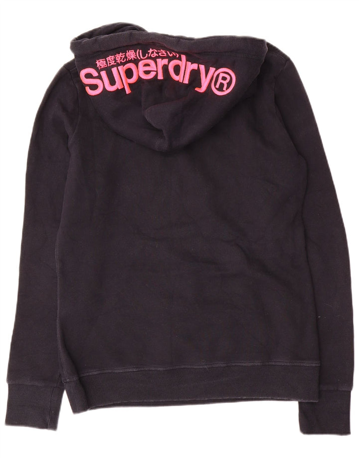 Damski sweter z kapturem i grafiką SUPERDRY UK 12, średni granatowy, bawełniany