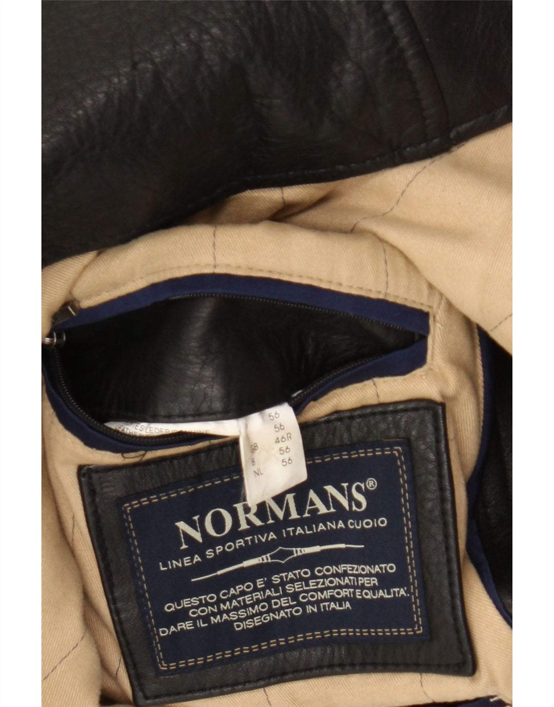 Męska kurtka skórzana VINTAGE UK 46 3XL Czarna skóra