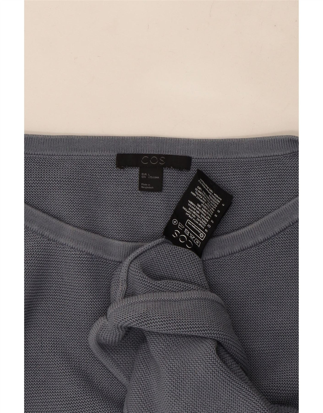 COS Damski sweter oversize z rękawem 3/4 i dekoltem w łódkę, UK 16, duży, szary