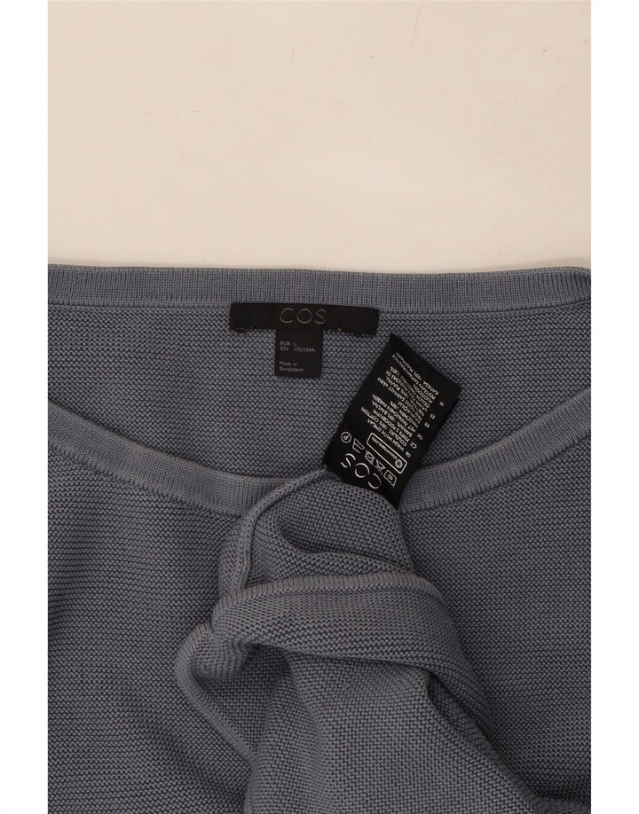 COS Damski sweter oversize z rękawem 3/4 i dekoltem w łódkę, UK 16, duży, szary