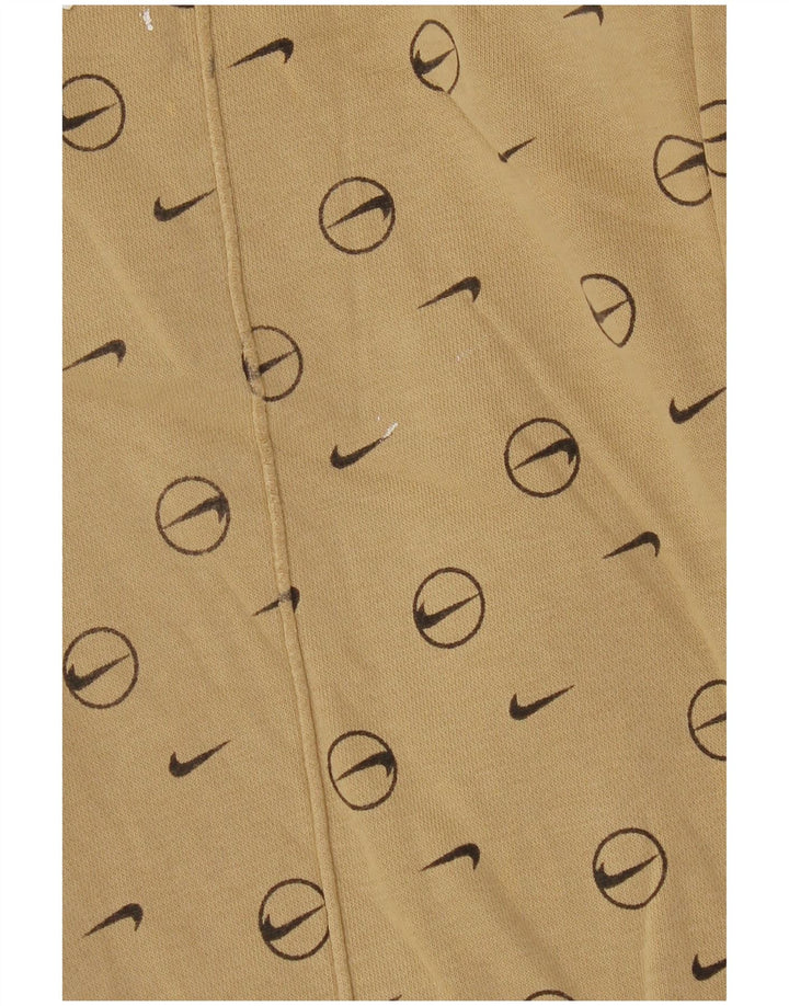 Męskie spodnie dresowe Nike z grafiką, małe, beżowe, geometryczne