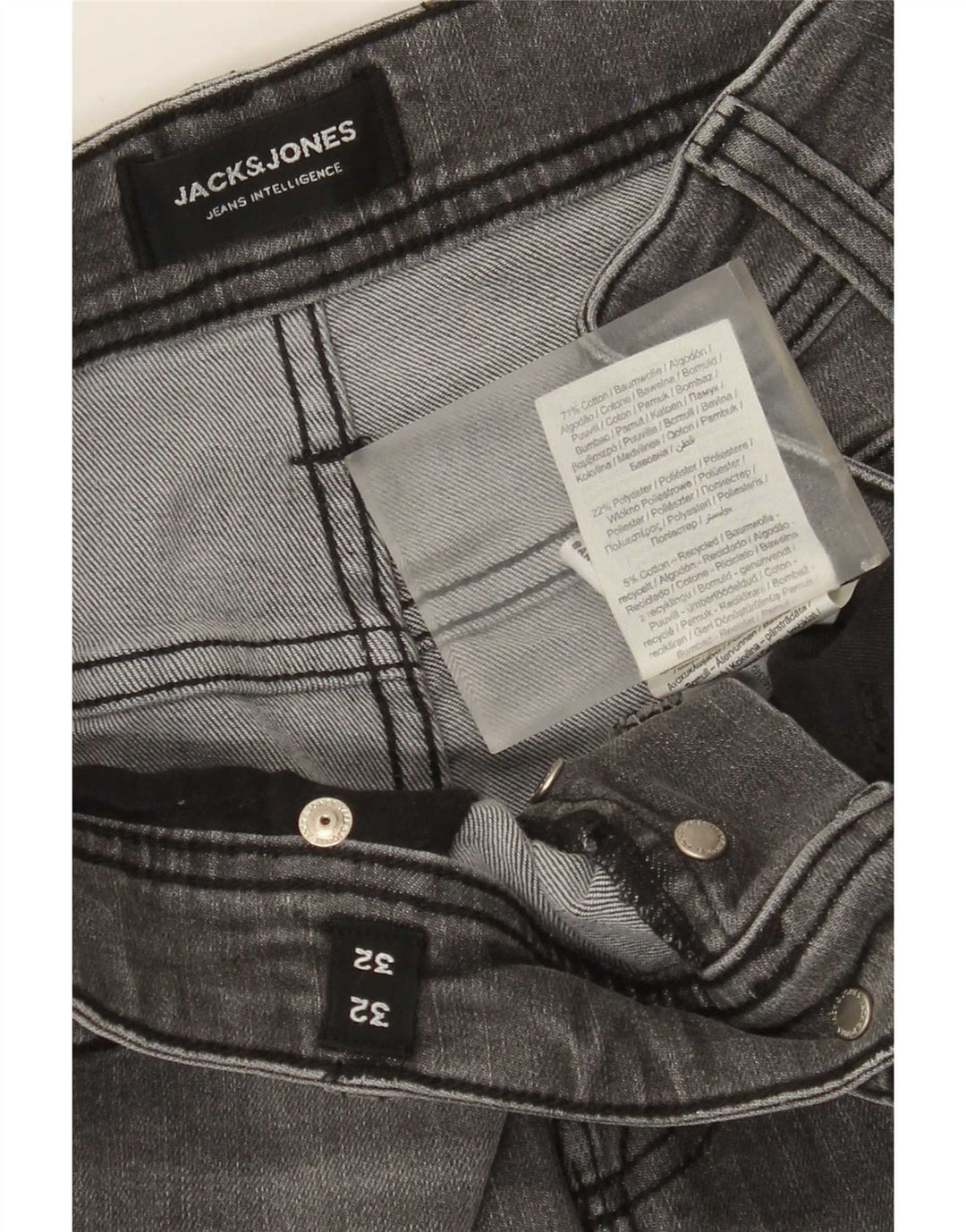Męskie jeansy typu slim Jack & Jones W32 L32 Szara bawełna