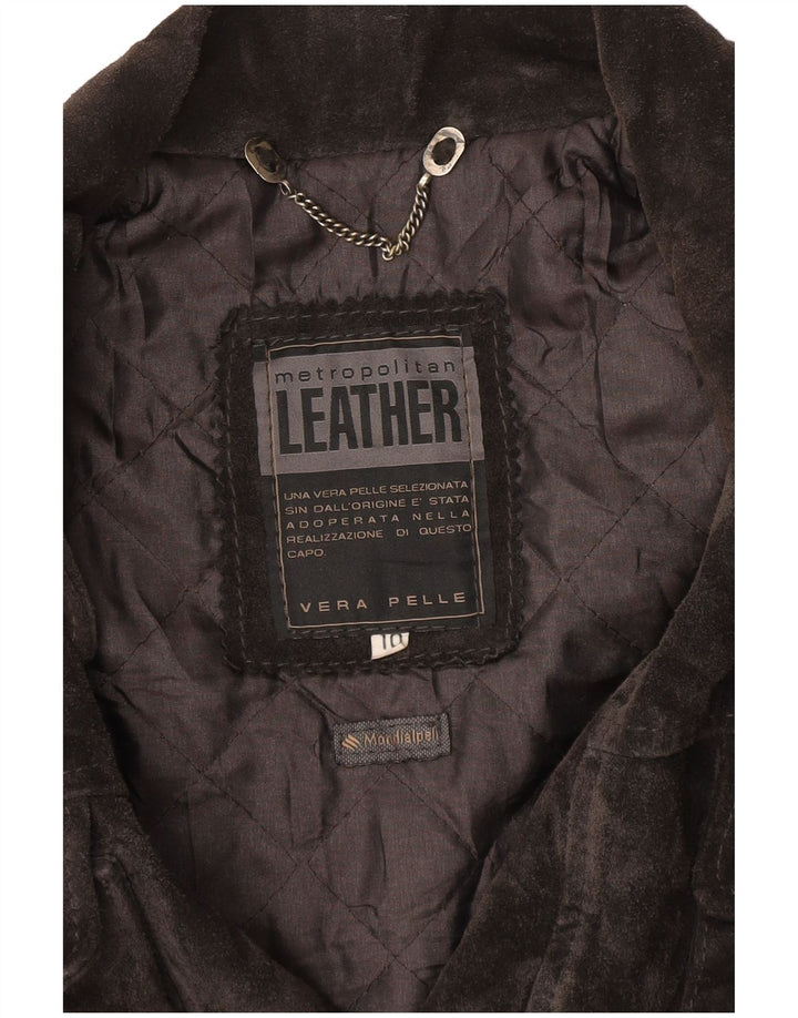 Vintage damska zamszowa kurtka wiatrówka typu oversize UK 10, mała, szara skóra