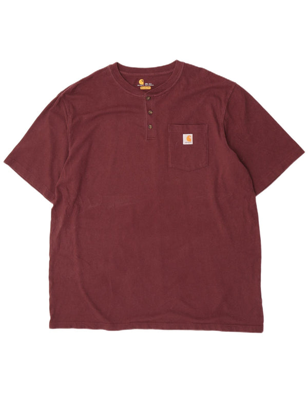 T-shirt męski Carhartt Tall Original Fit Top 2XL Burgundowa bawełna