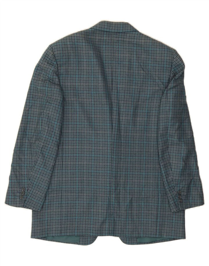 CANALI Mens 2 Button Blazer Jacket IT 50 Large Blue Houndstooth Wool Vintage Canali and Second-Hand Canali from Messina Hembry 