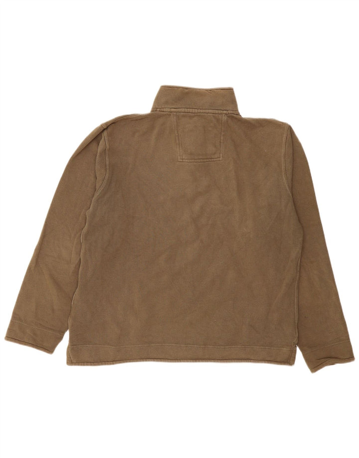 Crew Clothing Męska bluza z zamkiem błyskawicznym, duża, bawełniana w kolorze khaki