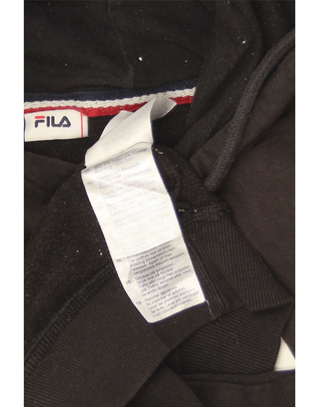 Męski sweter z kapturem Fila, średniej wielkości, czarny, bawełniany
