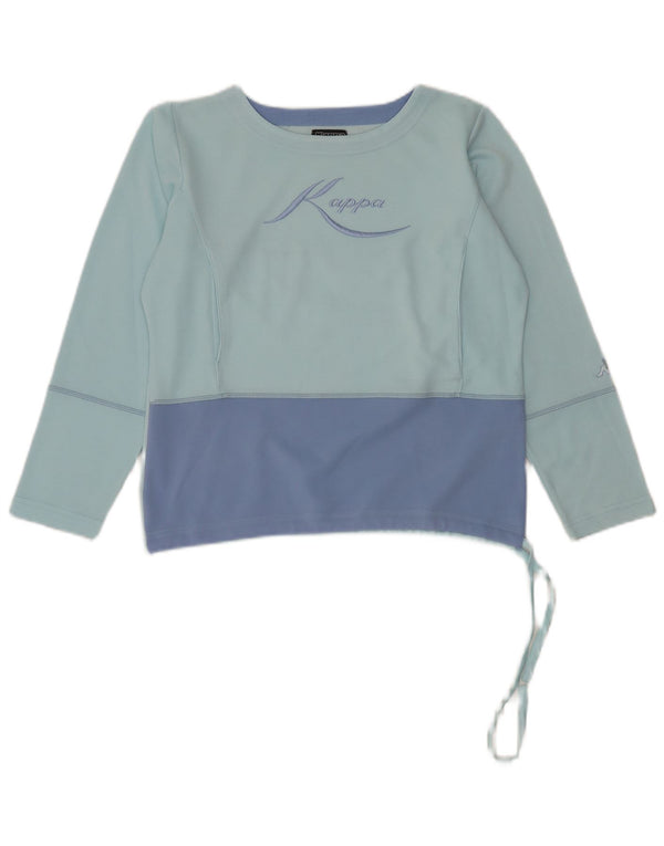 Dziewczęcy graficzny top Kappa z długim rękawem, 13-14 lat, 2XL, niebieski, blok kolorów